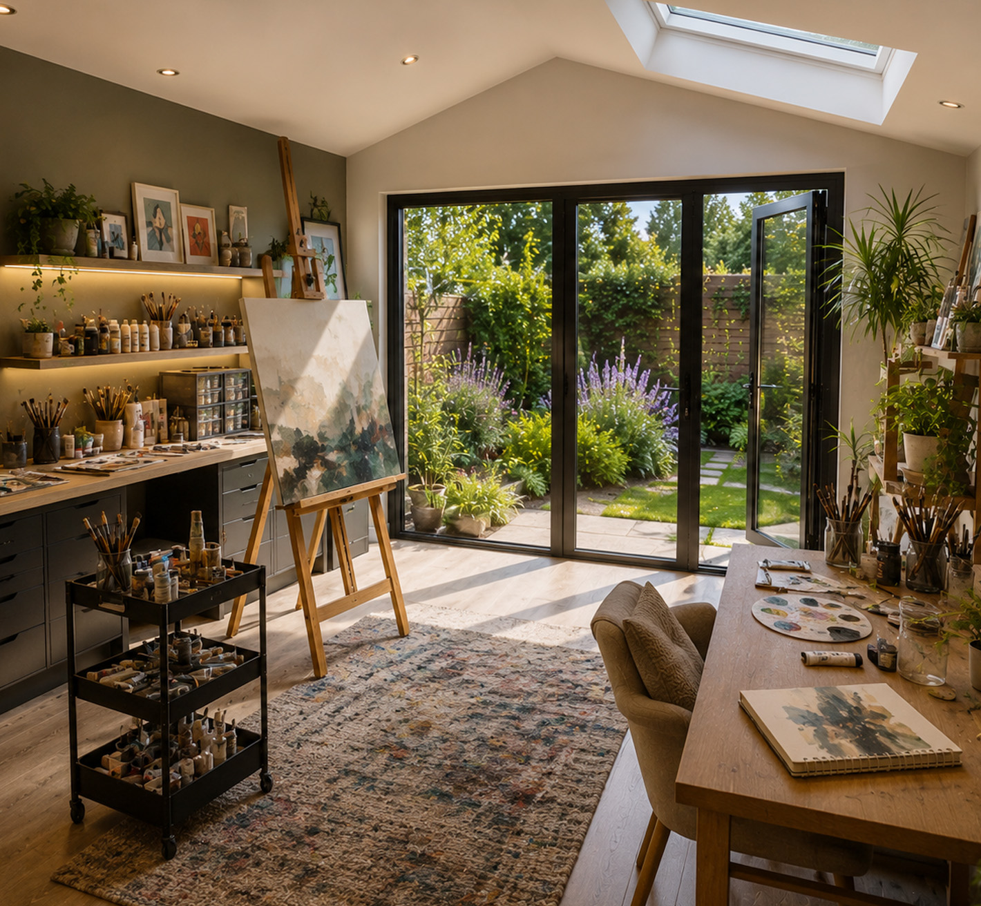 Customised art studio garden room with natural light