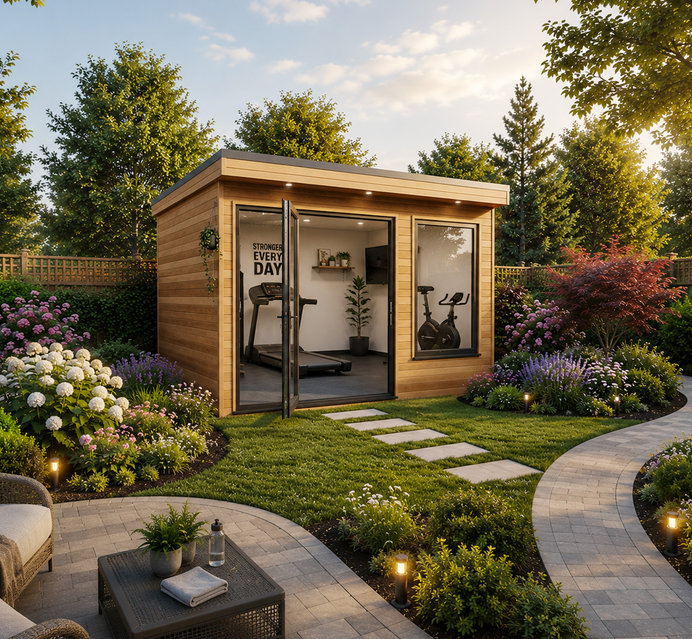 Customised gym garden room in Tring