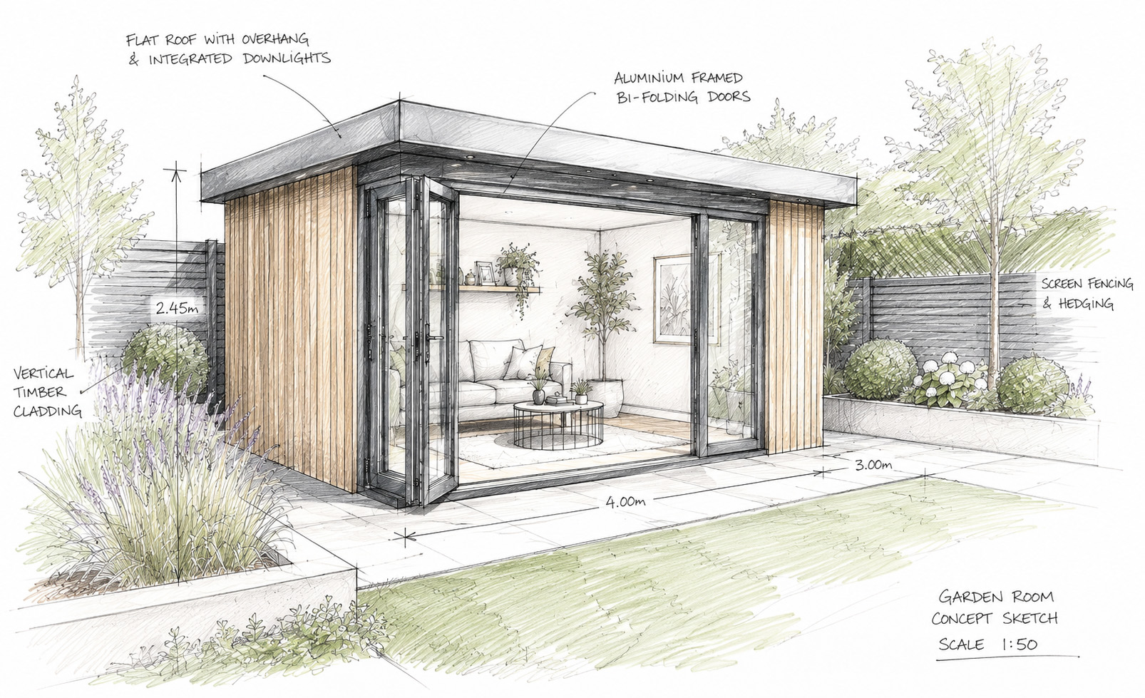 extra large garden room sketch